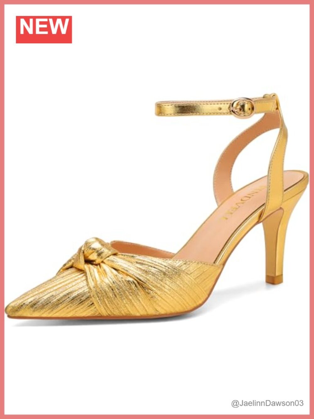 Faux Leather Kitten Heel Pumps with Ankle Strap Pleated Knot